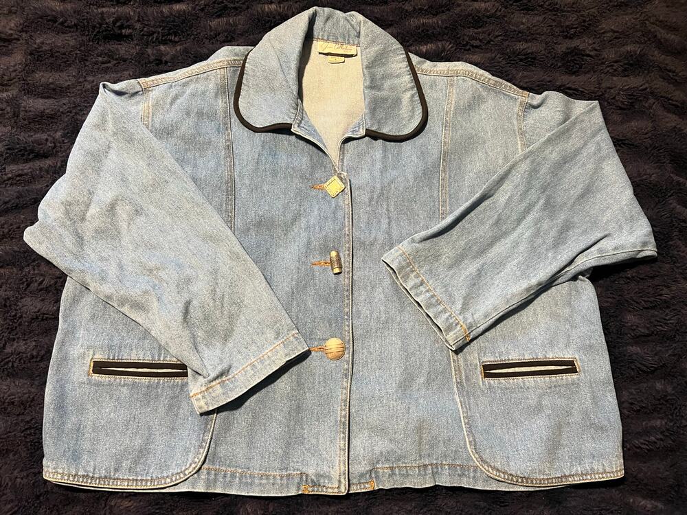 Vintage Joon Collection Denim Jacket Womens Large 90s USA Made Blazer